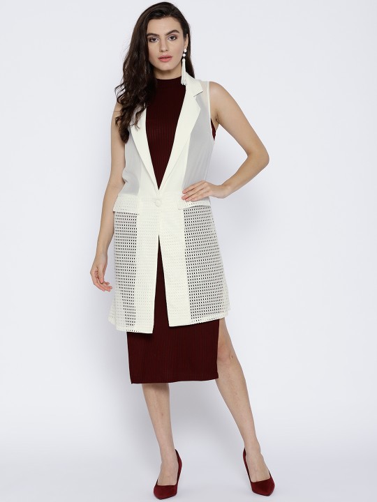 White Solid Shrug with Laser Cuts S