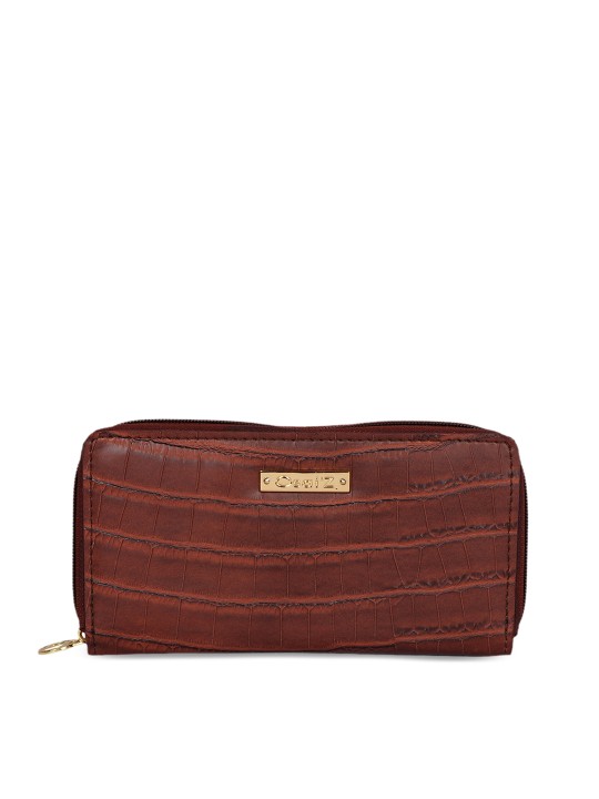 Brown Textured Clutch