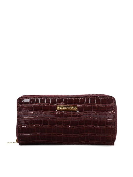 Brown Textured Clutch