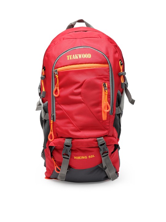 Unisex Red Solid Rucksack