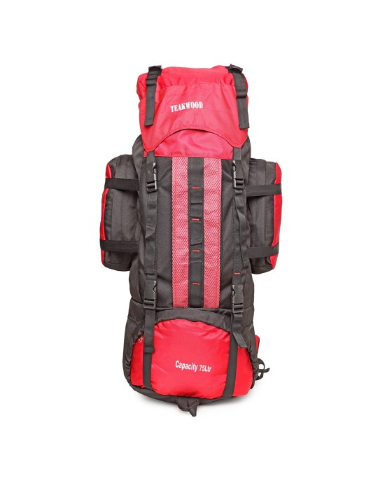 Unisex Red & Black Colourblocked Rucksack