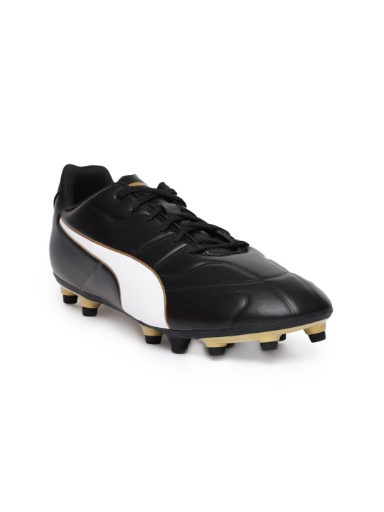 Men Black & Gold-Toned Classico C II Firm Ground Football Shoes 8