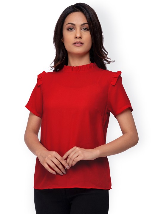 Women Red Solid Top XS