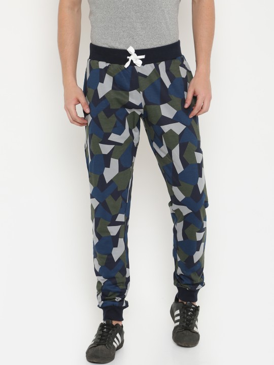 Men Green Colourblocked Joggers S
