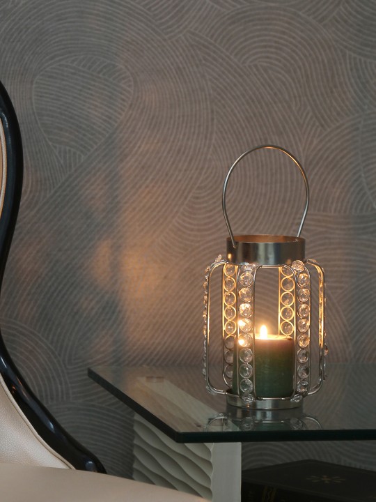 Silver & Grey Candle Holder