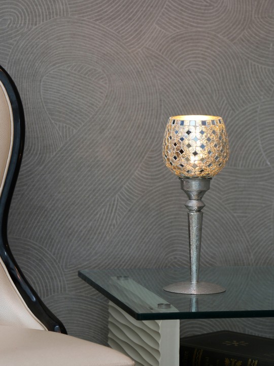 Silver & Grey Candle Holder