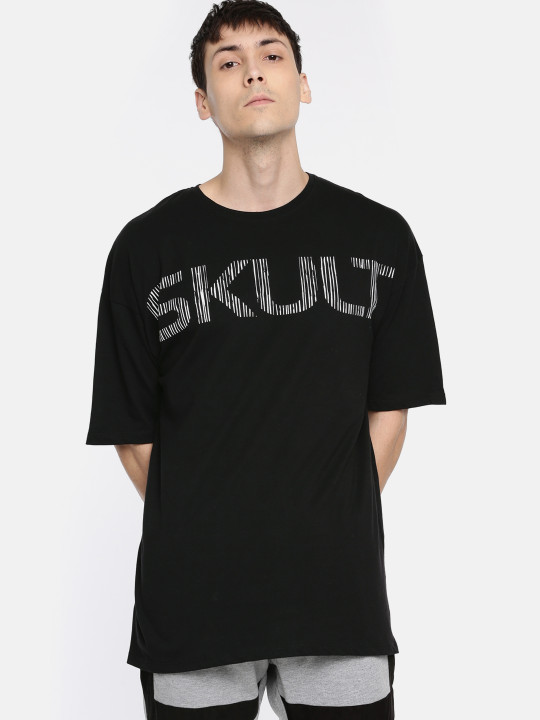 Men Black Printed Round Neck T Shirt L Desertcart Seychelles