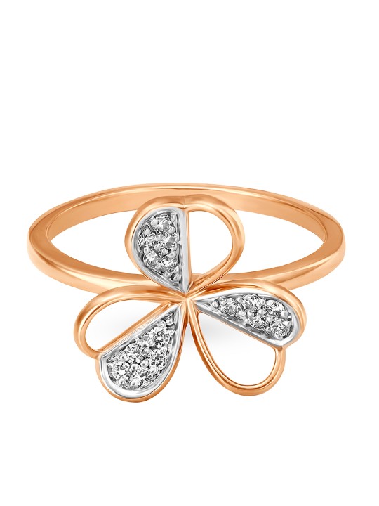 14KT Rose Gold Precious Ring with Diamonds 1.93 g
