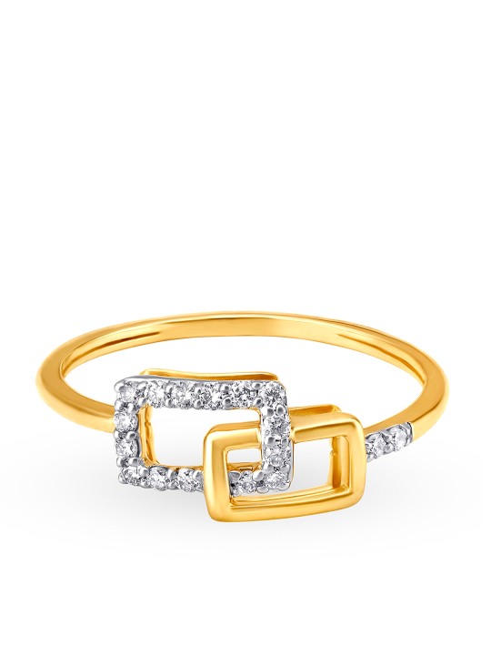 14KT Yellow Gold Diamond Finger Ring
