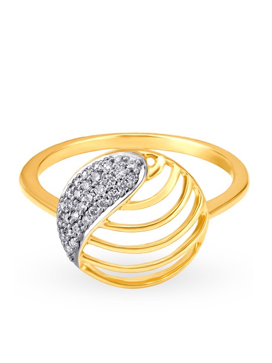 14KT Yellow Gold Diamond Finger Ring