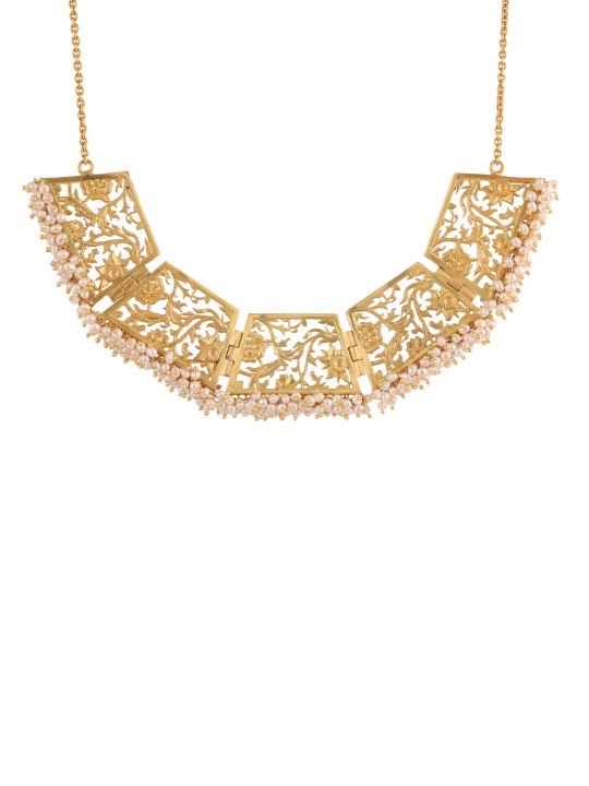 Gold-Toned Brass Handcrafted Necklace