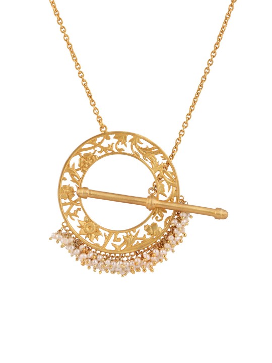 Gold-Toned Brass Handcrafted Necklace