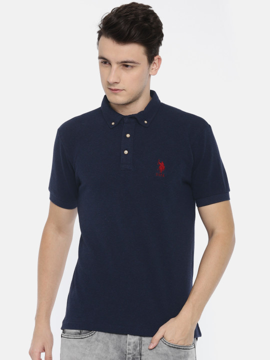 Men Blue Solid Polo Collar T Shirt 3xl Desertcart Seychelles