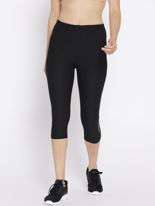 Women Black Solid Tights S