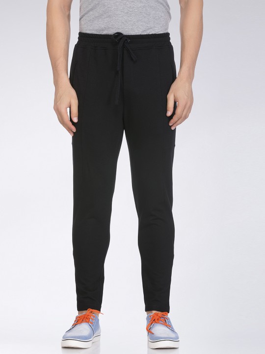 Men Black Solid Track Pants M