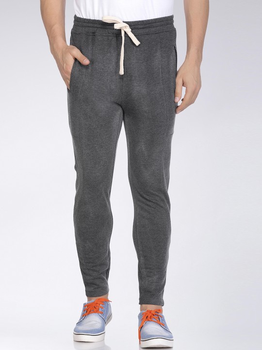 Men Grey Solid Track Pants M