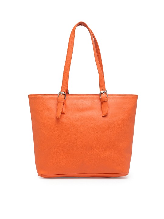 Women Orange Textured Shoulder Bag