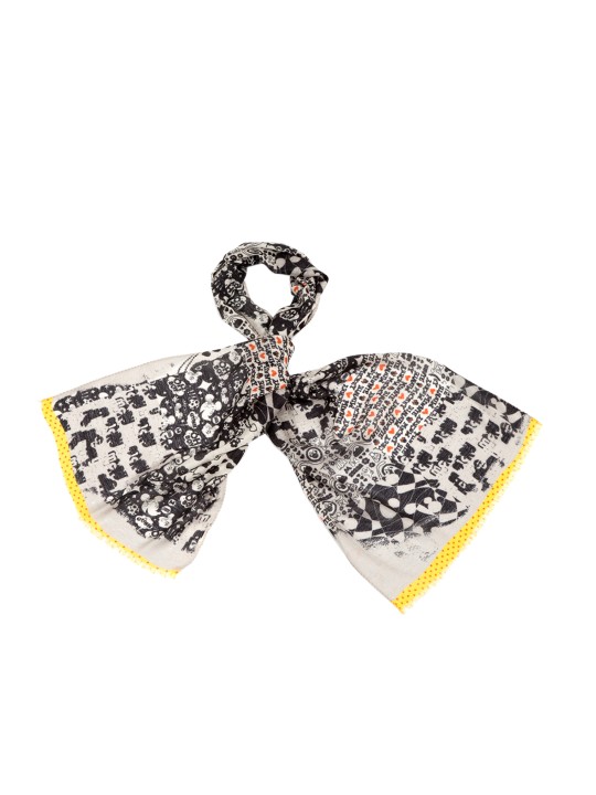 Black & White Printed Scarf