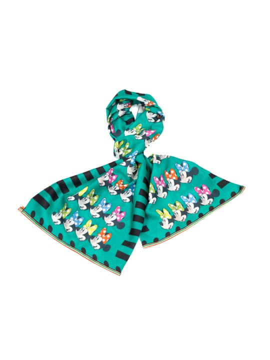 Turquoise Blue Printed Scarf
