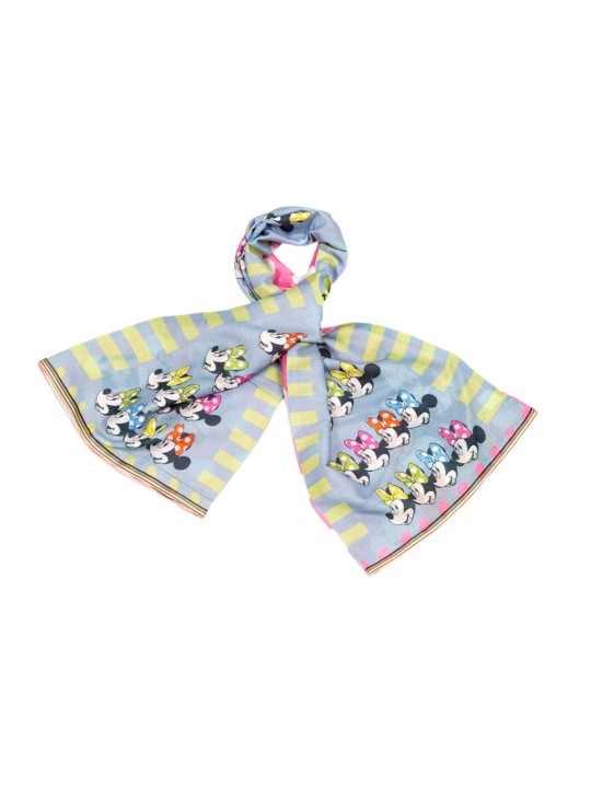 Grey & Pink Printed Scarf