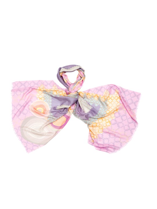 Girls Pink & Purple Printed Stole