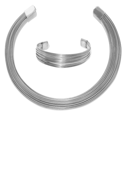 Oxidised Silver-Toned Multistranded Jewellery Set