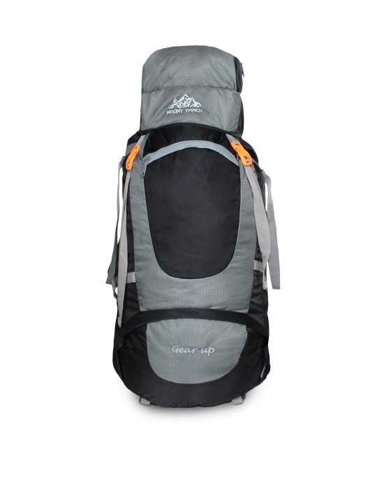 Gear Up Grey & Black Colourblocked Hiking Rucksack