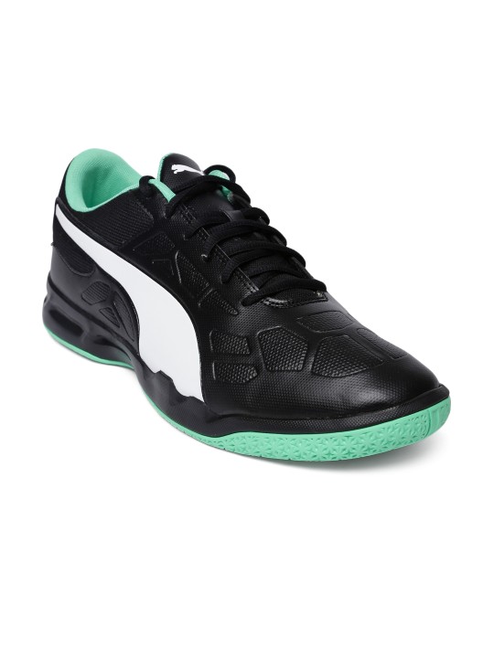 Unisex Black & Green Tenaz Indoor Sports Shoes 5