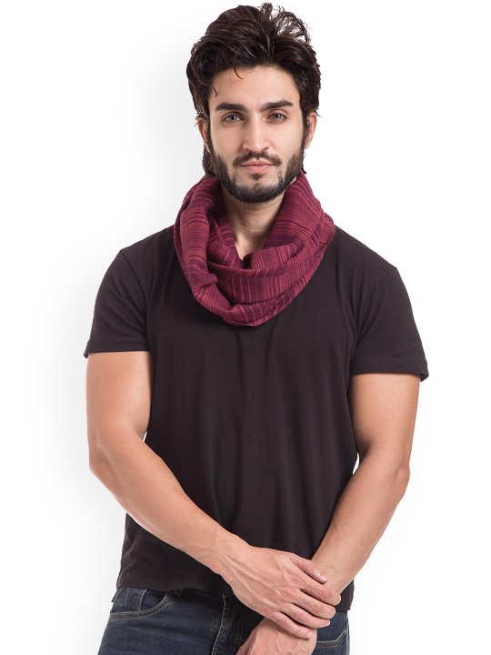 Mens Pink Striped Muffler