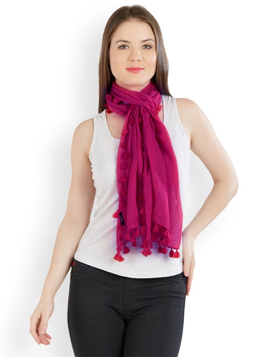 Women Magenta Solid Stole