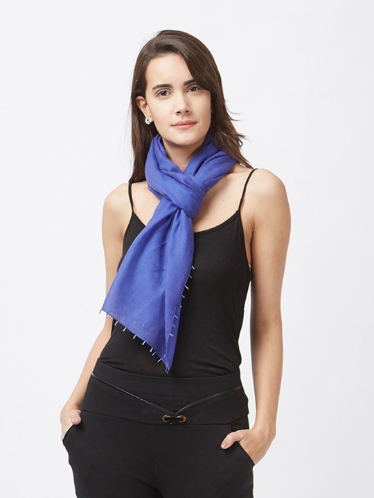 Women Blue Solid Stole