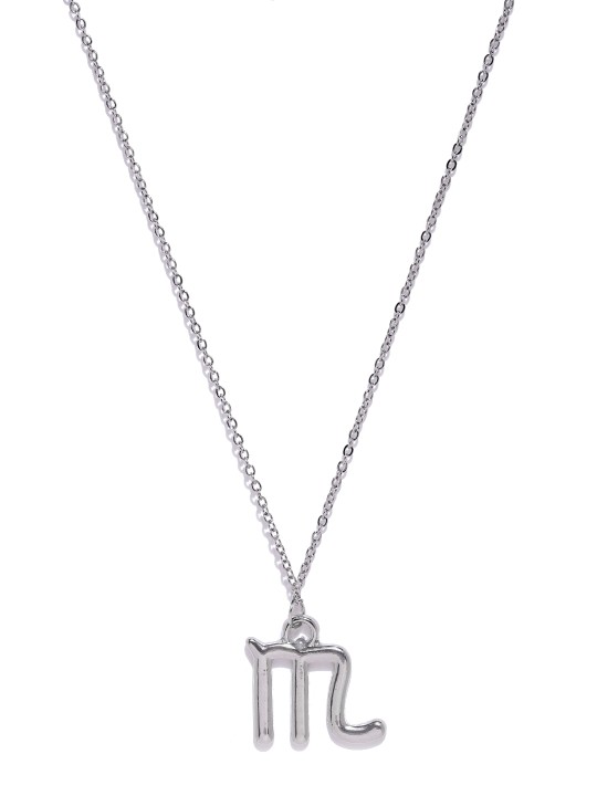 Women Silver-Toned Scorpio Shaped Pendant With Chain