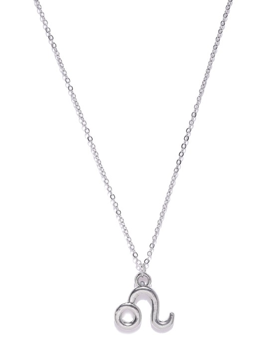 Women Silver-Toned Leo Shaped Pendant With Chain