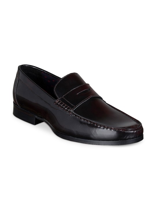 Men Brown Leather Formal Slip-Ons 6