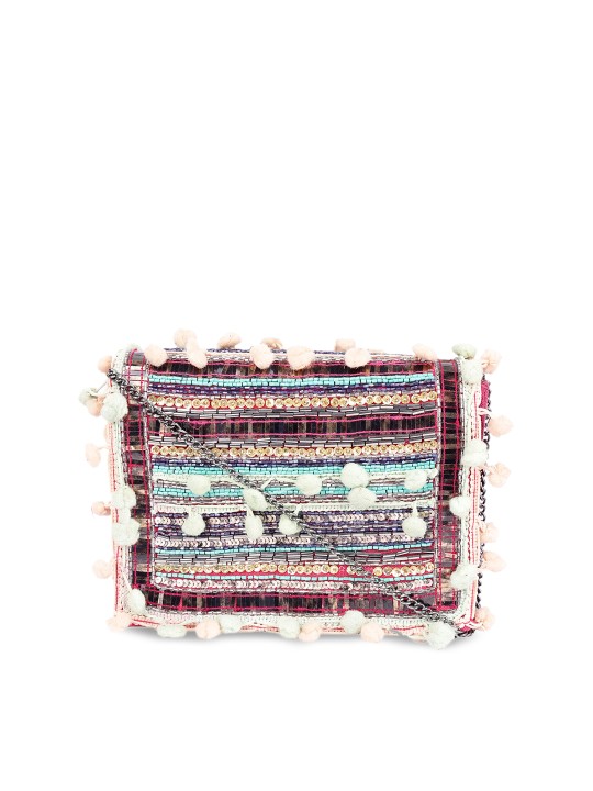 Women Multicoloured Embroidered Clutch