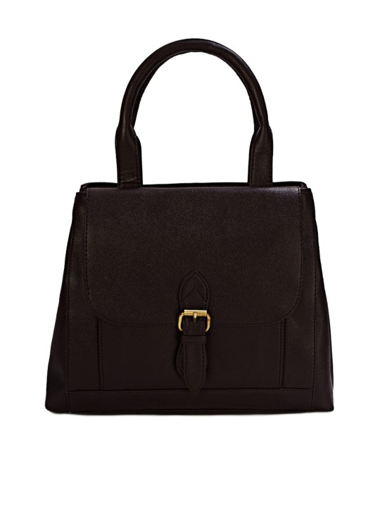 Brown Solid Handheld Bag