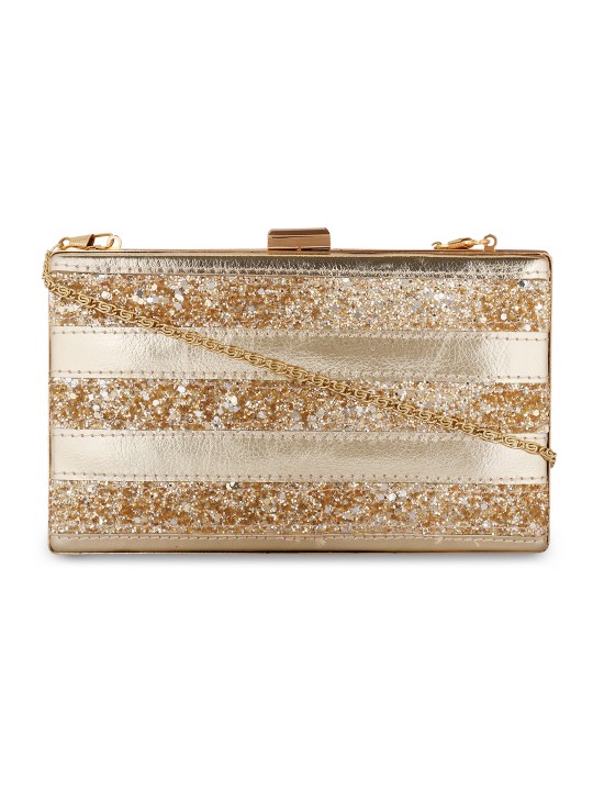 Gold-Toned Embellished Clutch