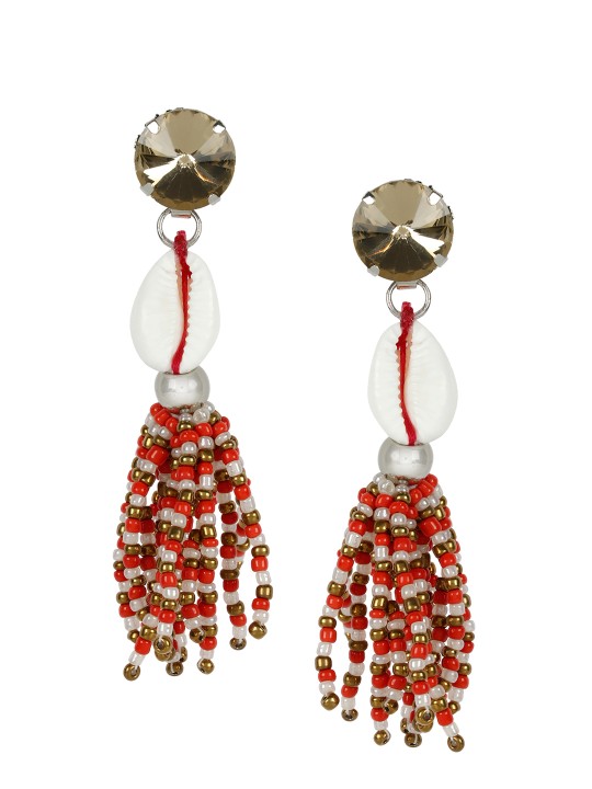 Red Contemporary Drop Earrings