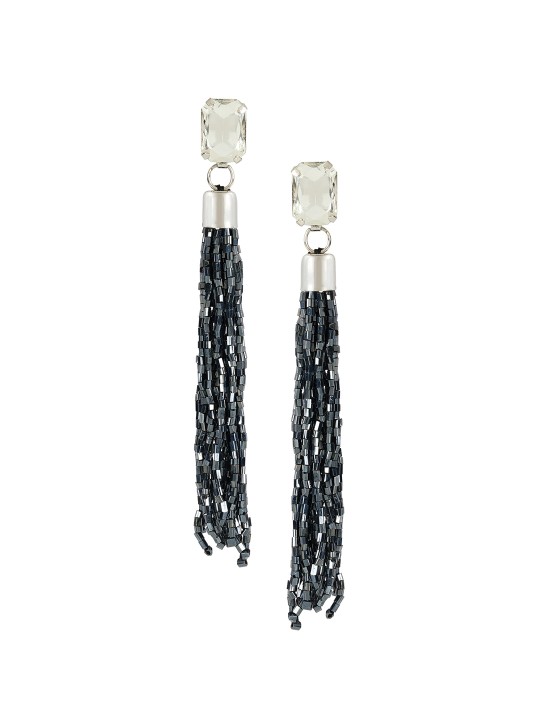Black Square Drop Earrings