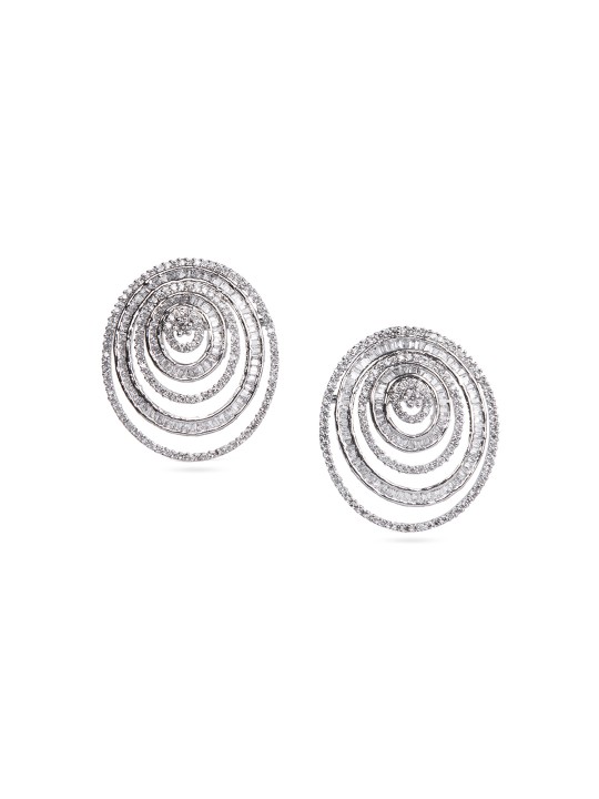Silver-Toned Circular Studs