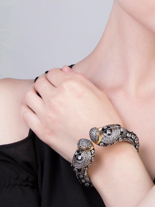 Black Alloy Kada Bracelet