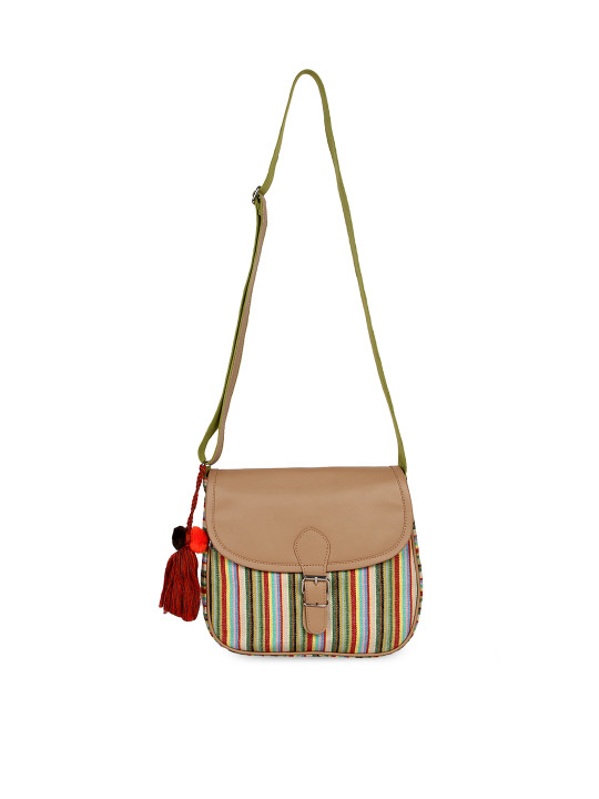 Multicoloured Striped Sling Bag