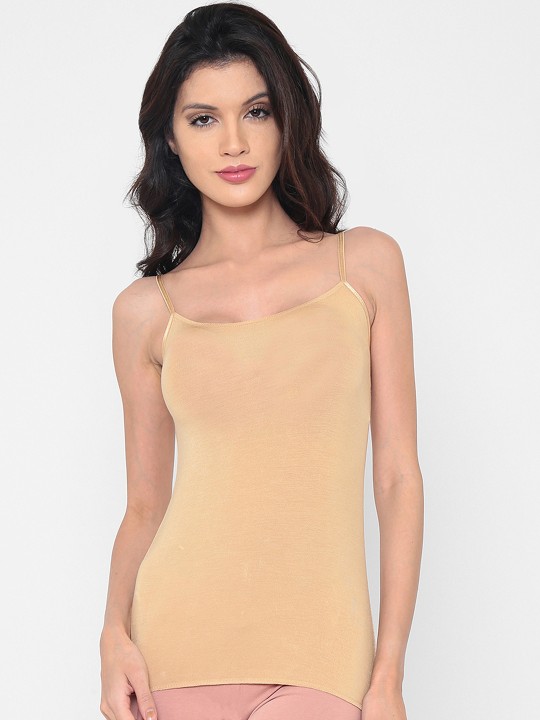 Women Beige Solid Camisole DOGI139NUDE XS