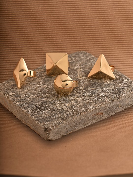 Set Of 4 Gold-Toned Xanthe Ring Set