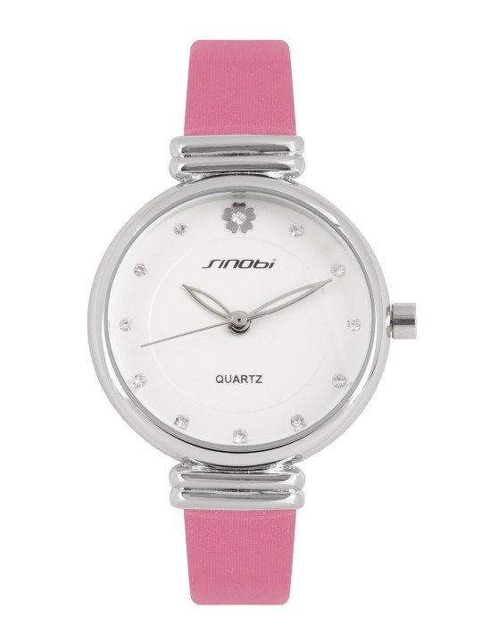 Women White Embellished Analogue Watch 11S9681L04