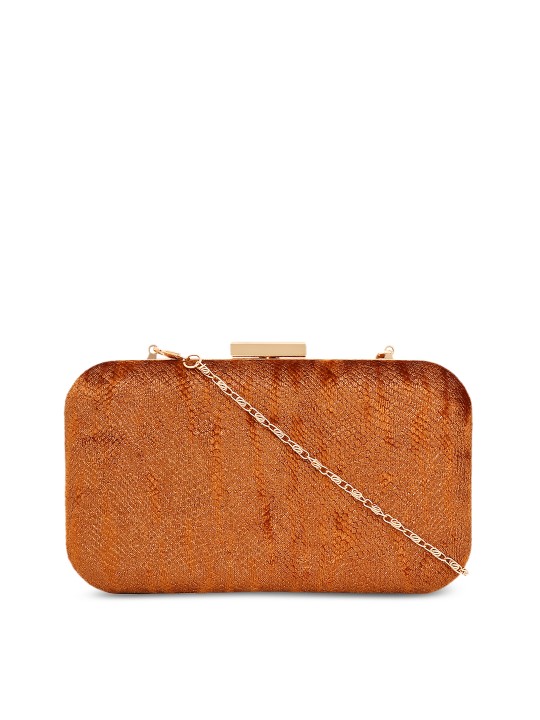 Rust-Coloured Textured Clutch