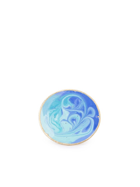 Women Blue Ocean Waves Ring