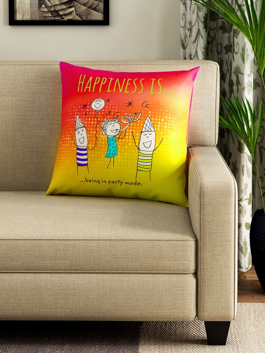 Yellow & Red Square 40 cm x 40 cm Cushion