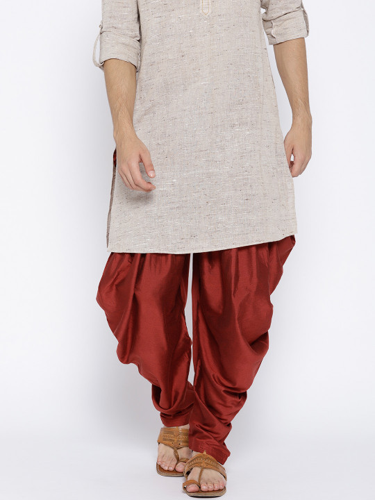 Men Maroon Solid Salwar