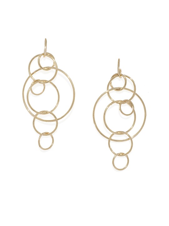 Gold-Toned Circular Drop Earrings